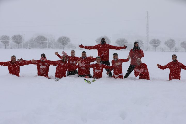 Sivassporlu futbolcuların kar keyfi